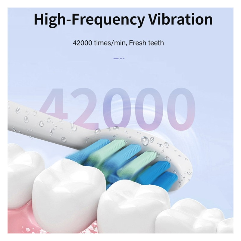 Electric Toothbrush Soft Bristles Sonic Electric Toothbrush 8 Brush Heads - Black