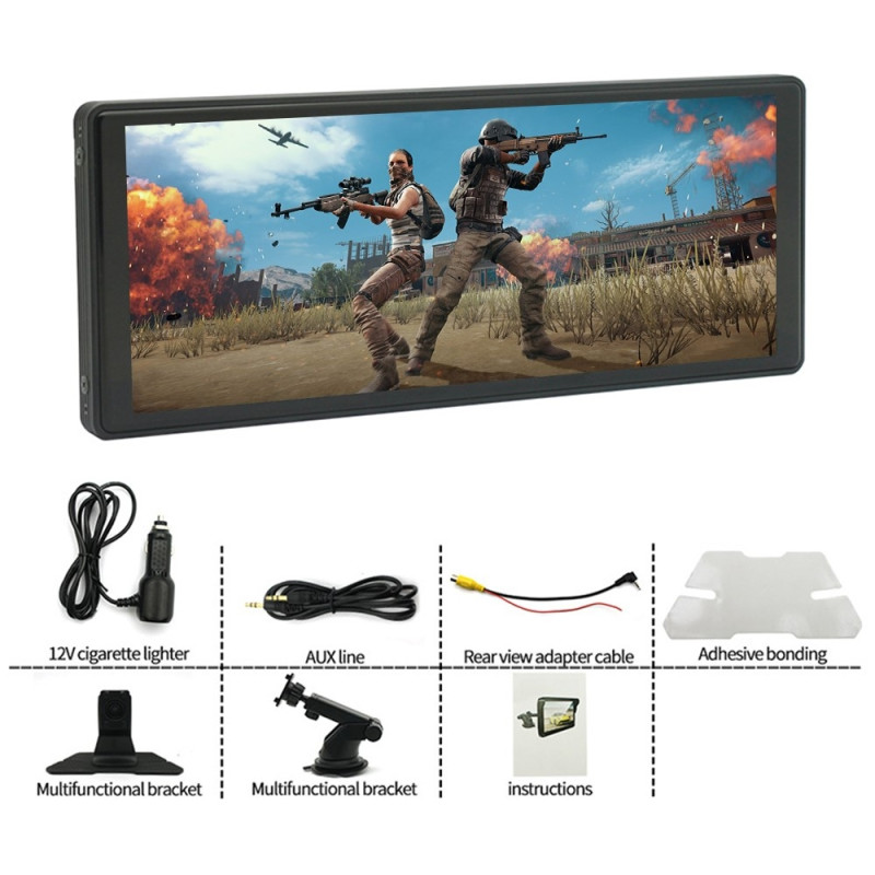 9,36" skjerm 2 stativ Bilstereo speilkobling Bluetooth USB Minnekort