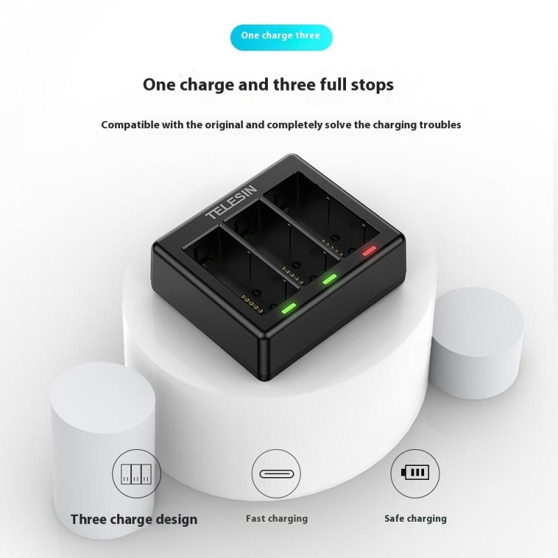 TELESIN S0-BCG-1 For GoPro Hero 13 Battery Charging Dock Base 3 Charging Box