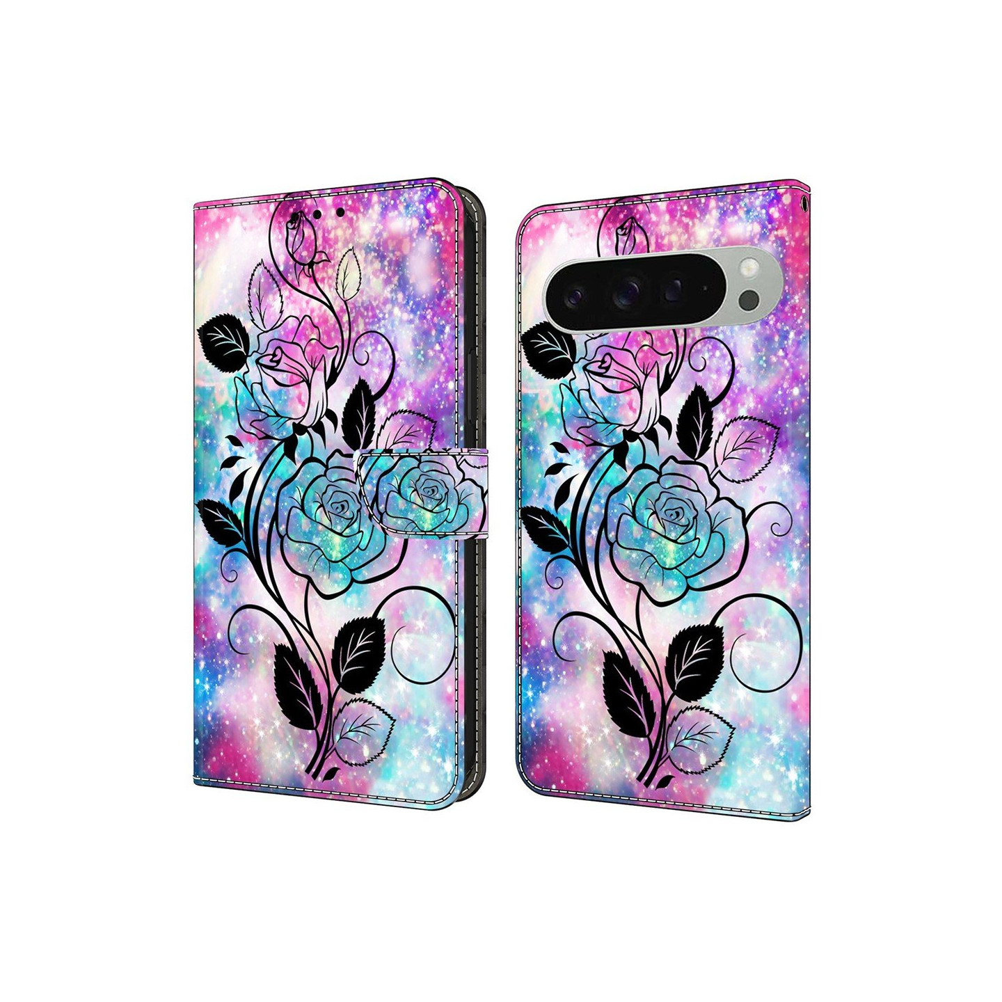 Til Google Pixel 10 Pro XL Pung Cover Mønsterprint PU-læder Flip Stand Mobilcover