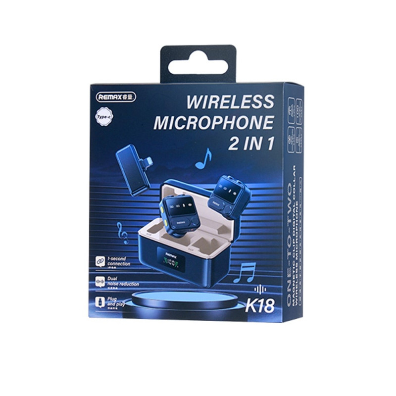 Wireless Lavalier Microphone Digital display One-to-two microphone - USB-C