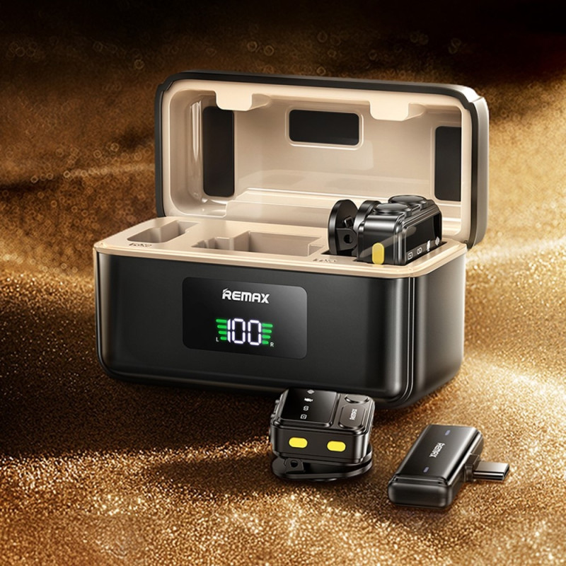 Trådløs Lavalier-mikrofon Digitalt display En-til-to mikrofoner - USB-C