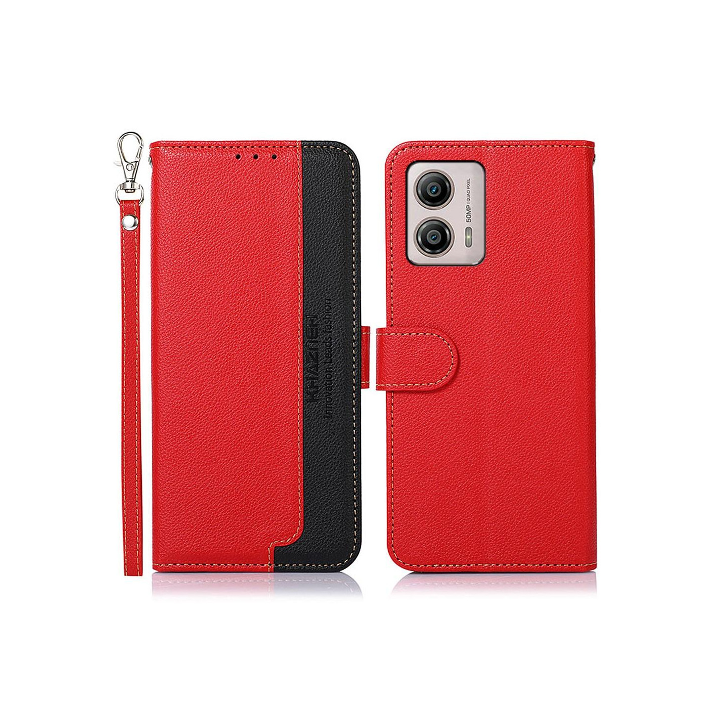 KHAZNEH telefoncover til Motorola Moto G53 5G/G23 4G/G13 4G - Rød/Sort