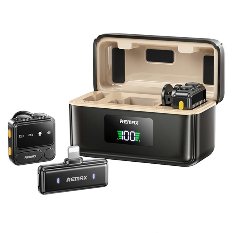 Wireless Lavalier Microphone Digital display One-to-two microphone - IP interface