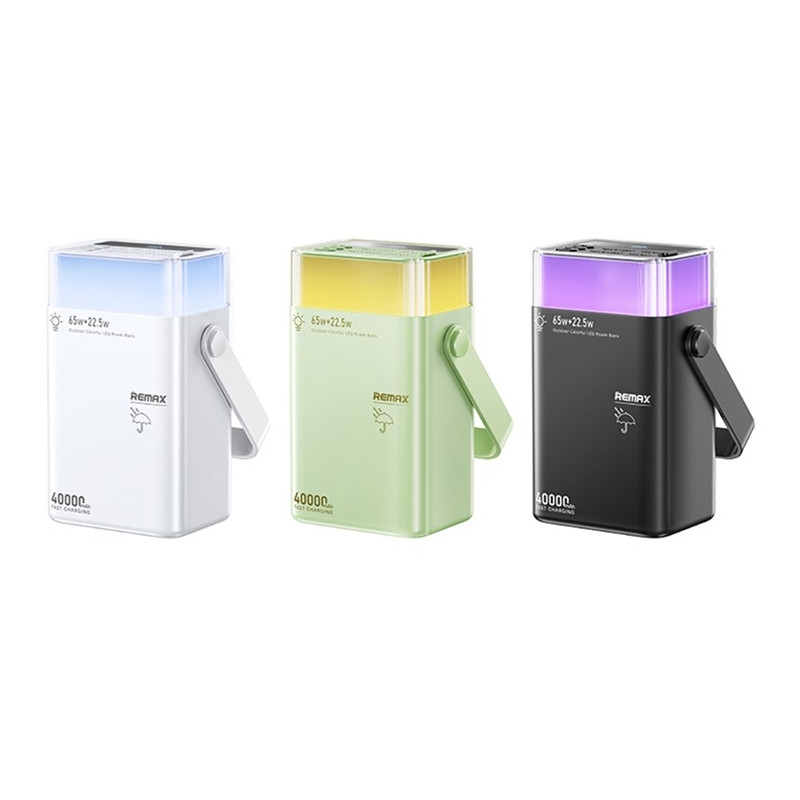 REMAX 65W+22.5W 40000mAh Powerbank Hurtig Lading Belysning Lader