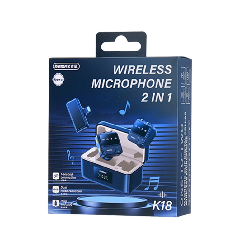 Wireless Lavalier Microphone Digital display One-to-two microphone - IP interface