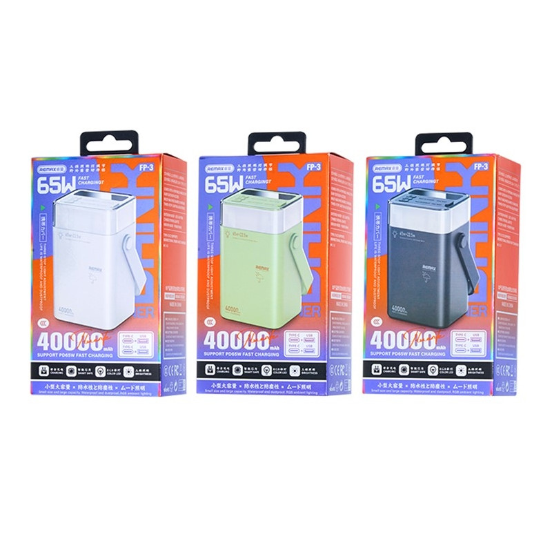 REMAX 65W+22.5W 40000mAh Varavirtalähde Pikalataus Valolaturi Pikalataus