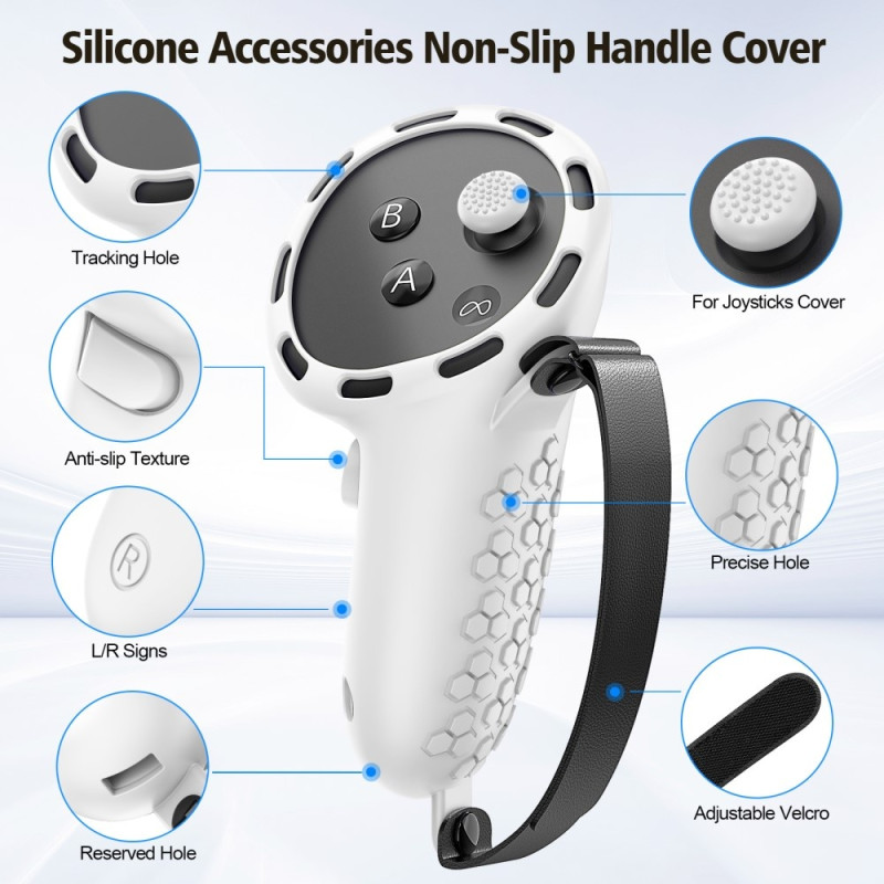 For Meta Quest 3S Set with many many different accessories - White