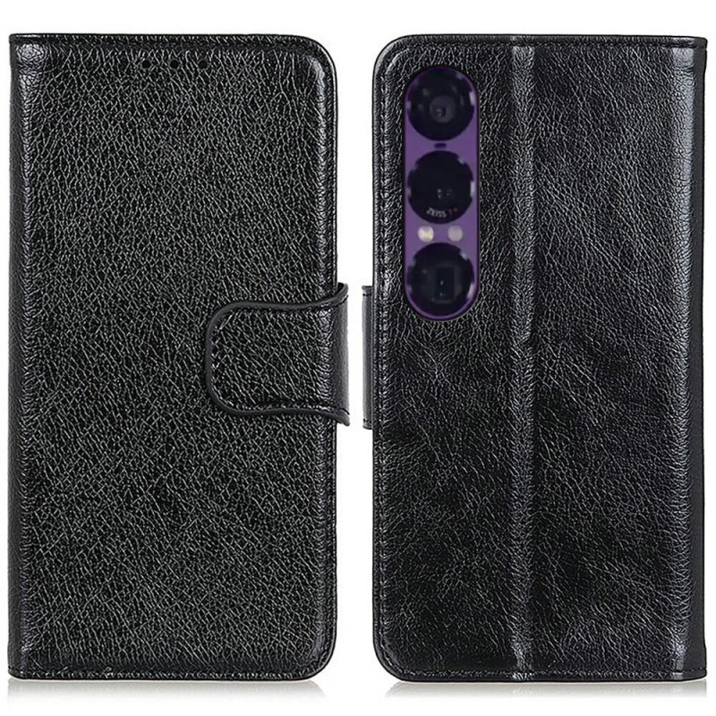 Textured Split Leather Wallet Case Sony Xperia 1 VII