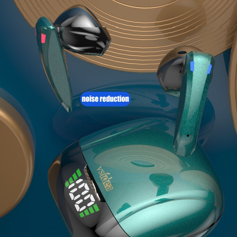 VSIDEA A9S trådløse hodetelefoner BT 5.4 støydempende vanntette hodetelefoner - Svart