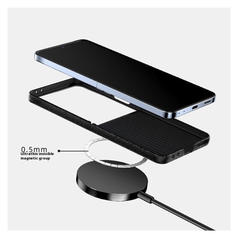 ABEEL For Samsung Galaxy Z Flip7 5G Deksel PC + Aluminiumlegering + PU-Lær