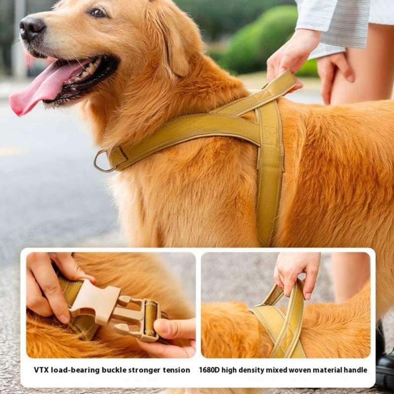 Taktisk sele med håndtak for hundetrening og turgåing, størrelse XL