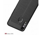 Samsung Galaxy A20s TPU skal Litchi Texture - Svart