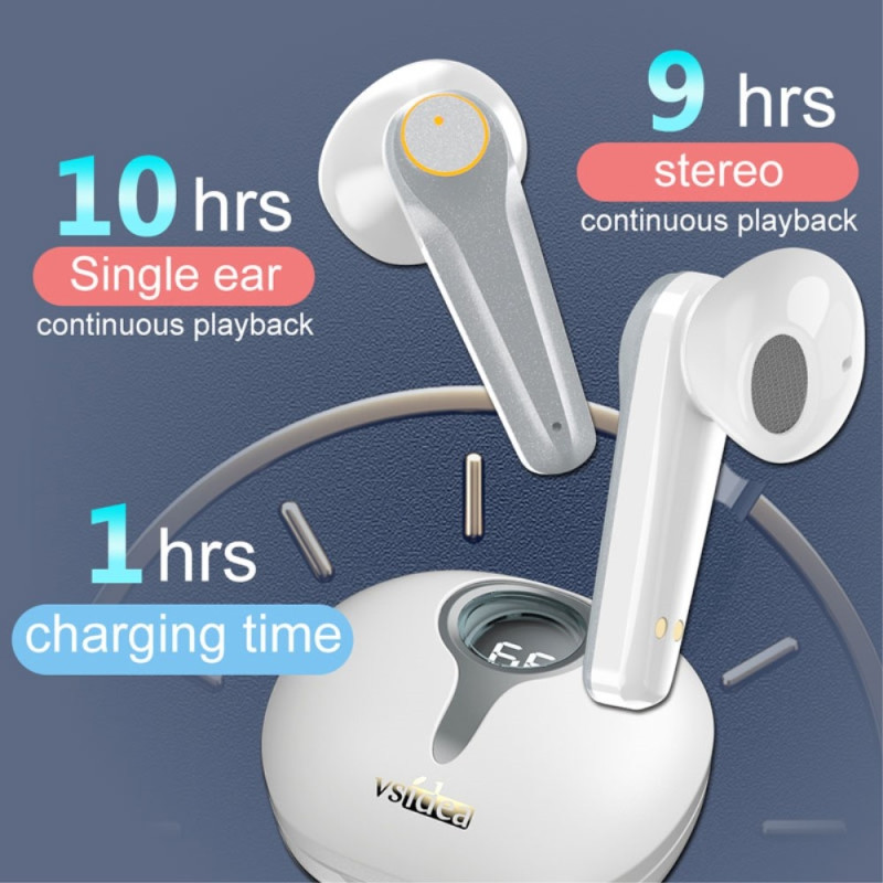 VSIDEA A15K Wireless Headphones BT 5.4 Noise Cancelling Waterproof Headset - White