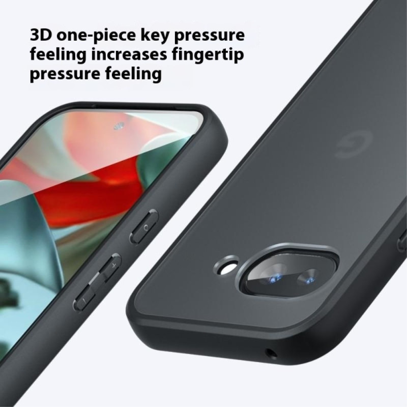 For Google Pixel 9a Deksel Skin-Touch TPU+PC Matt Mobildeksel Transparent Svart
