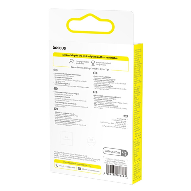 BASEUS Stylus Smooth Series 2 st kapacitiva Pennspetsar Utbytbara Halkfria