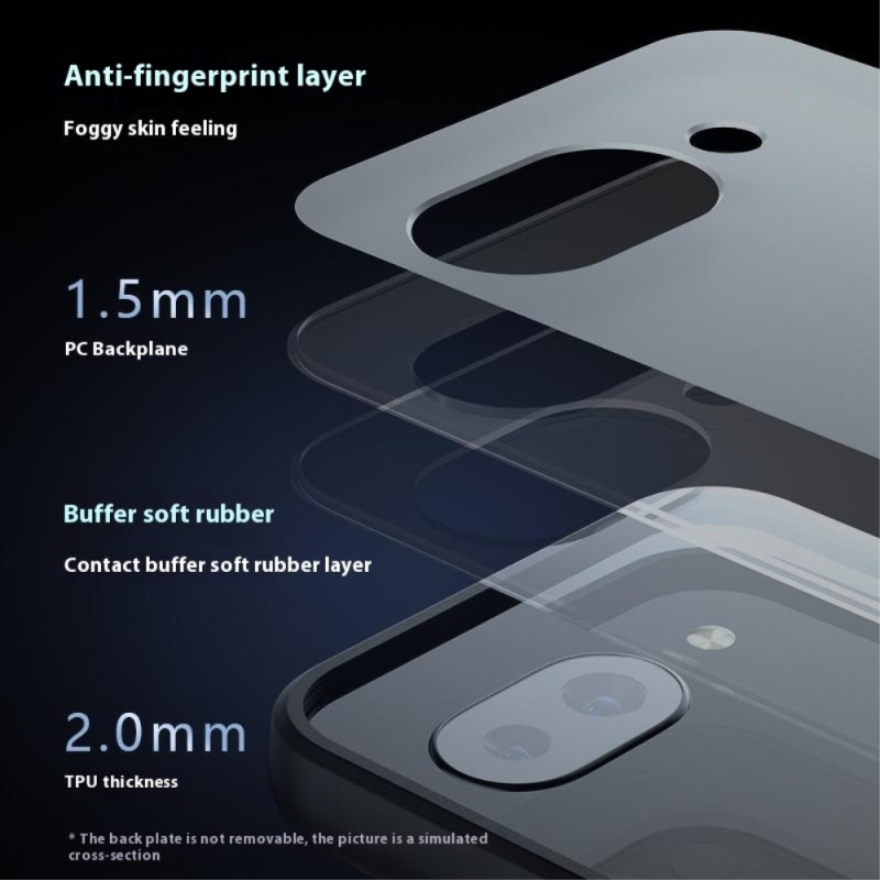 Til Google Pixel 9a Cover Skin-Touch TPU+PC Mat Mobilcover Transparent Sort