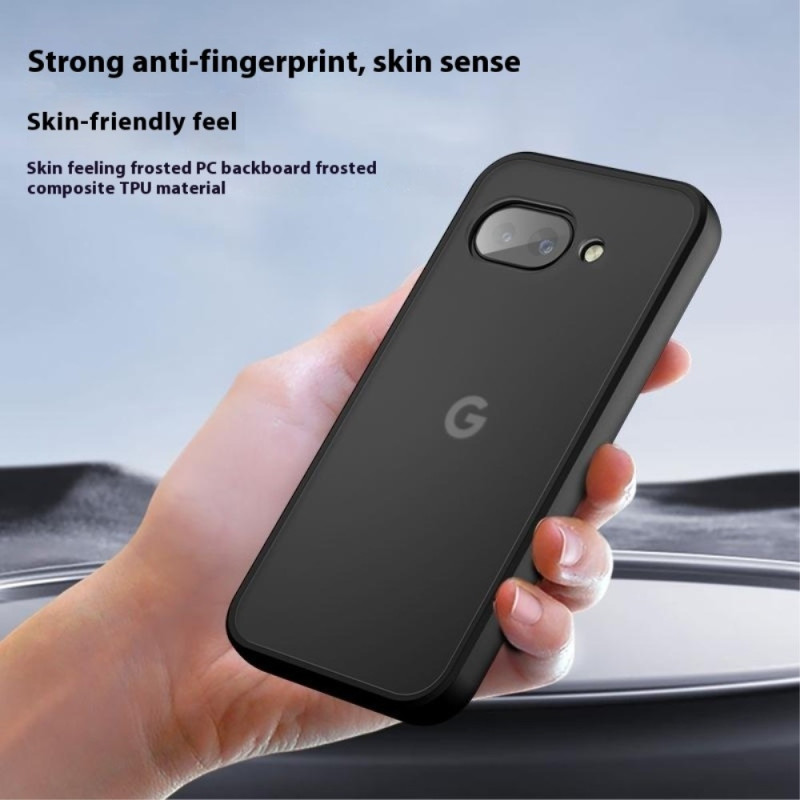 For Google Pixel 9a Deksel Skin-Touch TPU+PC Matt Mobildeksel Transparent Svart