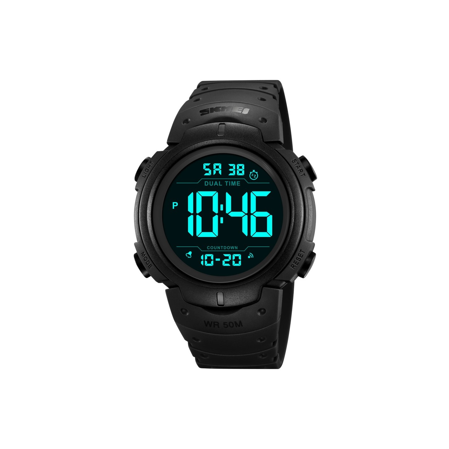 SKMEI Digital Electronic Wristwatch Clock Dual Time - Black