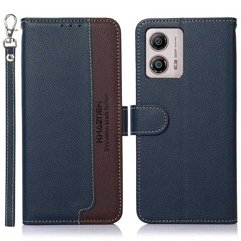 KHAZNEH Phone Cover for Motorola Moto G53 5G / G23 4G / G13 4G - Blue / Brown