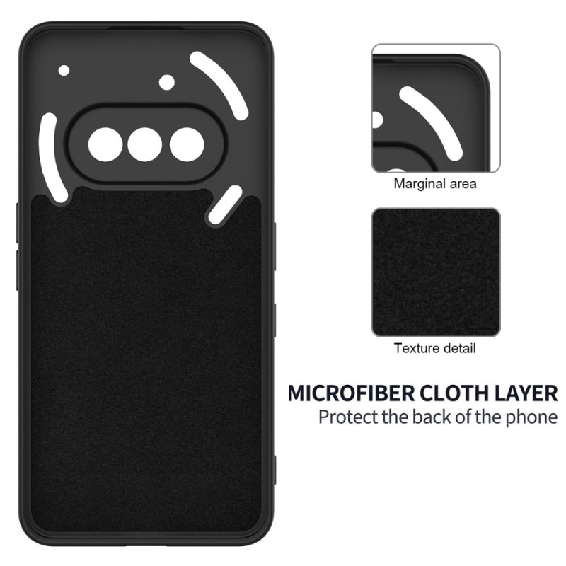 Til Nothing Phone (3a) Flydende Silikone Cover Mobilcover med Håndrem Sort