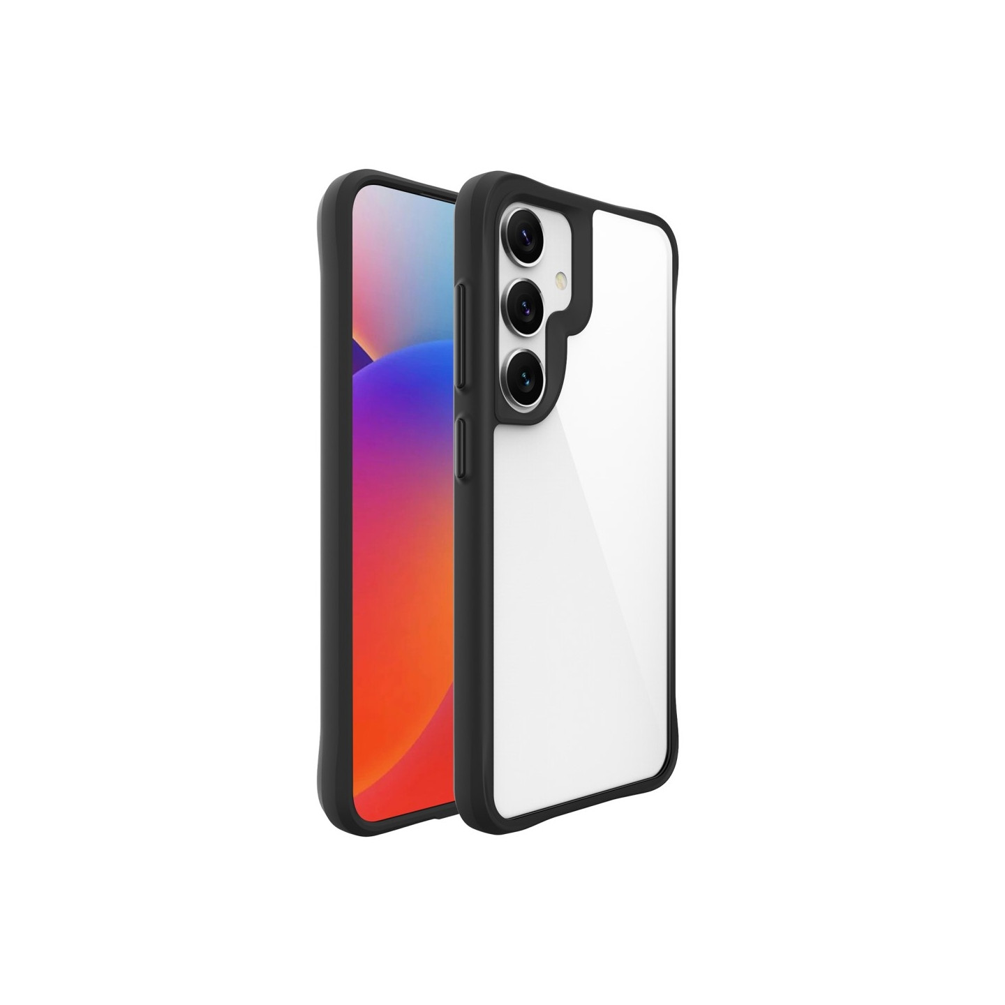 For Samsung Galaxy S25 Deksel Hybrid Hard PC Myk TPU Støtsikkert Mobildeksel Svart