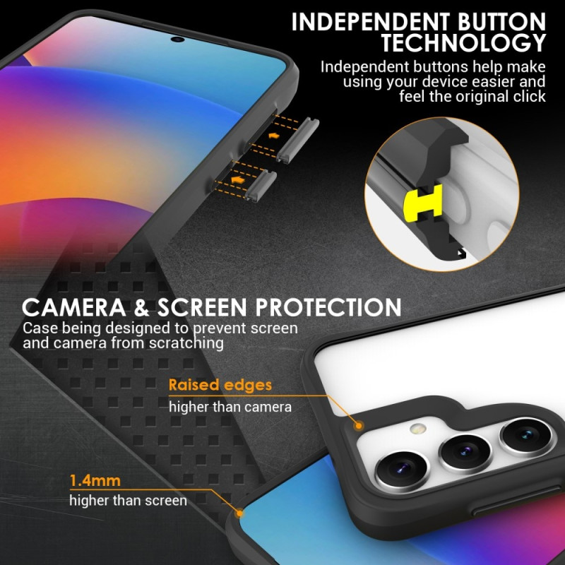 For Samsung Galaxy S25 Deksel Hybrid Hard PC Myk TPU Støtsikkert Mobildeksel Svart