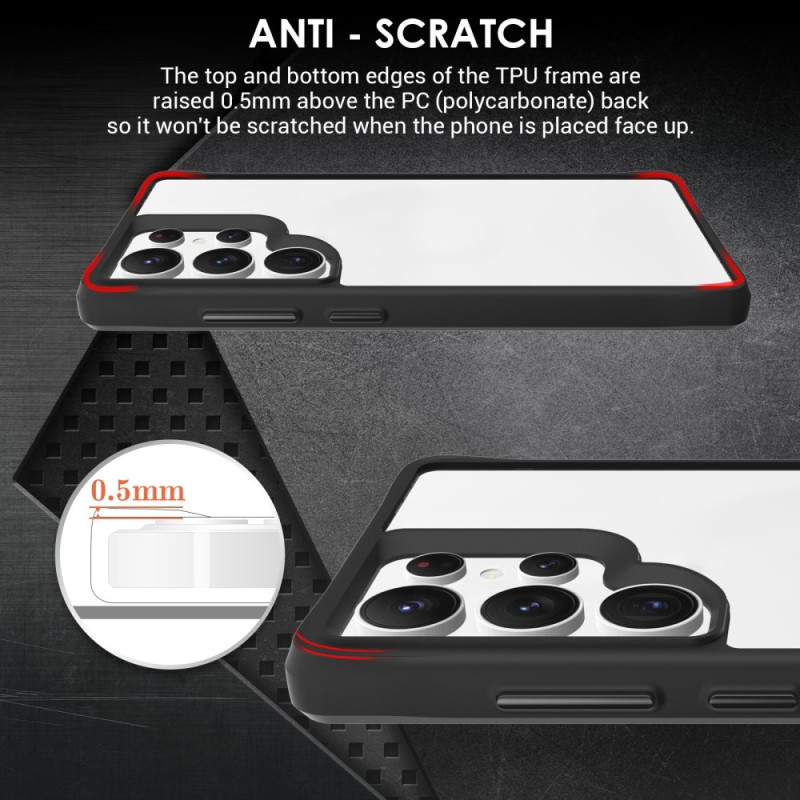 Til Samsung Galaxy S25 Ultra Etui Hybrid Hård PC Blød TPU Stødsikkert Cover Sort