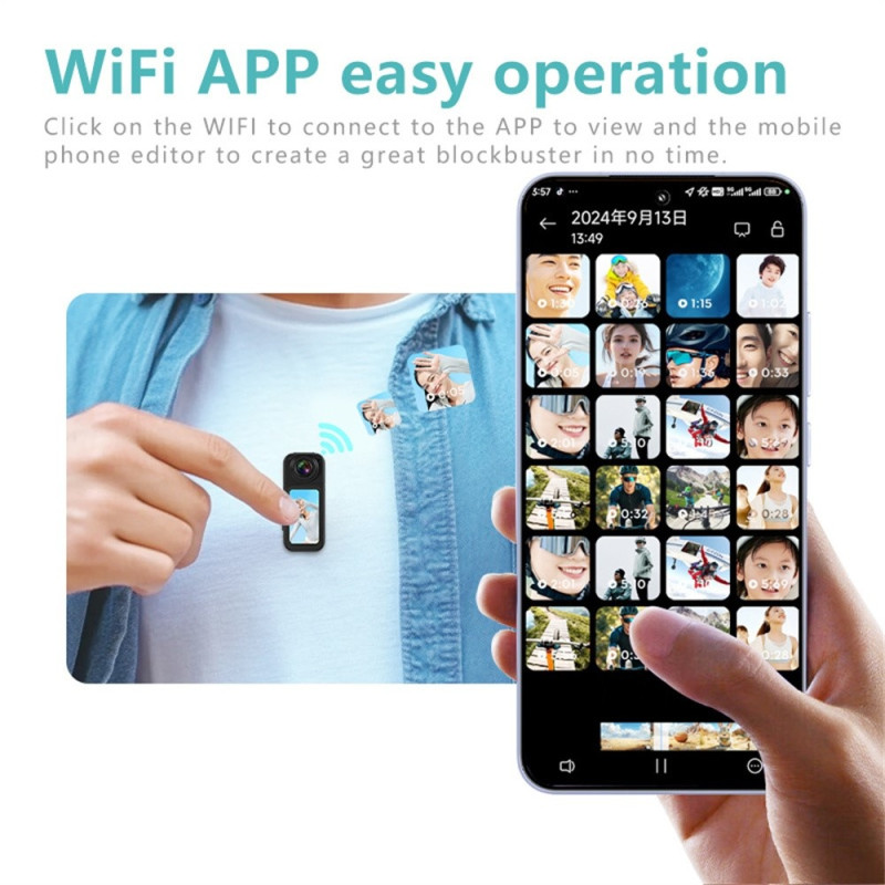 Camera Thumb Camera Rotation Lens WiFi DV Camera 2.7K HD First Person Perspective