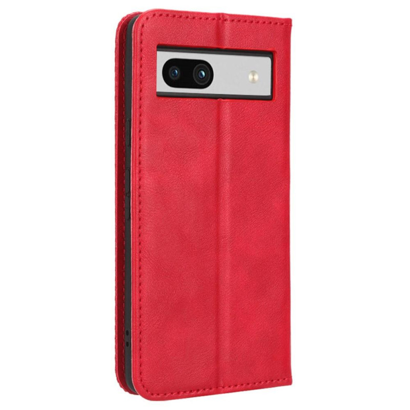 Google Pixel 7a Stand Phone Case Full Protection Wallet Cover - Red