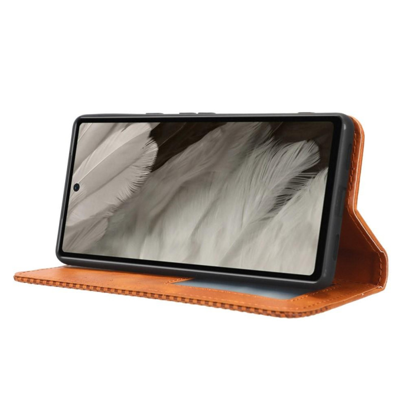 Google Pixel 7a Teline Puhelinkotelo Täysi Suojaus Lompakon Suojaus - Ruskea