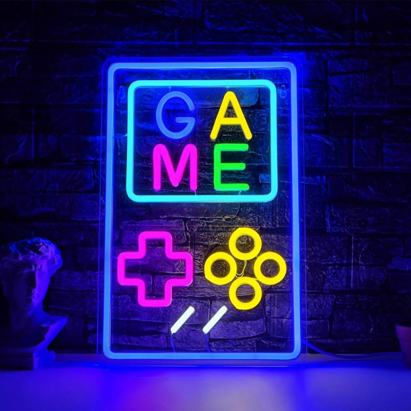 Arkadspel Gamepad Game Spel Gaming Neonljus Spelrum Väggdekoration Led-lampa