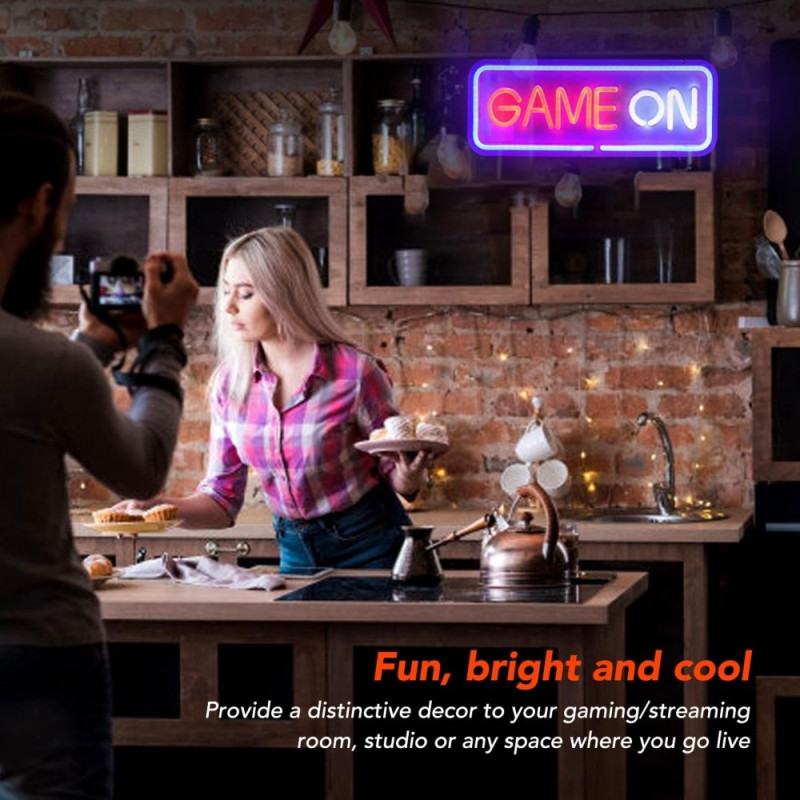 Rumdekoration Gaming LED Neonlys Vægdekoration Spillerum Atmosfære Lampe