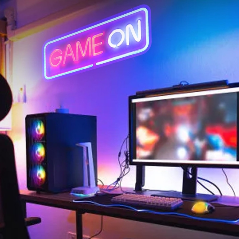 Rumdekoration Gaming LED Neonlys Vægdekoration Spillerum Atmosfære Lampe