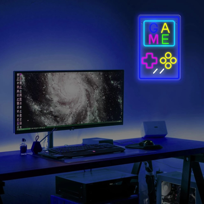 Arcade Game Gamepad Game Games Gaming Neon Light Game Room Wall Decoration Led Lamp