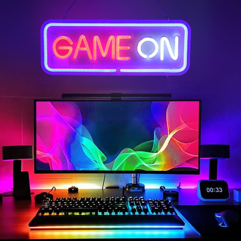 Rumdekoration Gaming LED Neonlys Vægdekoration Spillerum Atmosfære Lampe