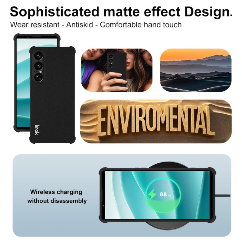 IMAK Til Sony Xperia 1 VII Etui TPU-telefoncover Airbag-stødsikker beskyttelse Matte Black