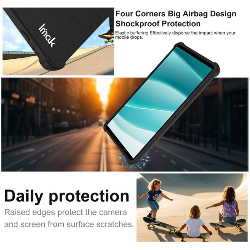 IMAK Sony Xperia 1 VII -puhelimen suojakuori TPU Airbag-iskunkestävä suojaus Matte Black