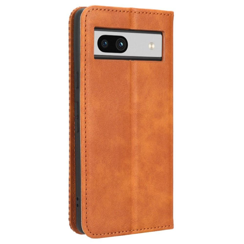 Google Pixel 7a Stand Phone Case Full Protection Wallet Cover - Brown