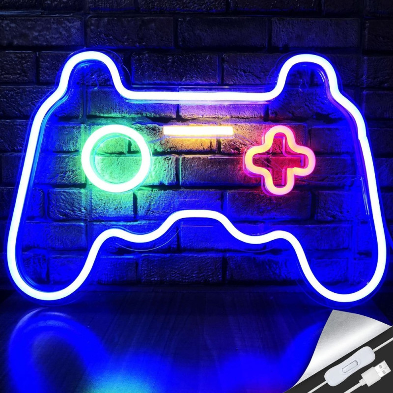 41x28cm Gamepad Design Gaming Neonlys Spillerum Vægdekoration LED Lampe