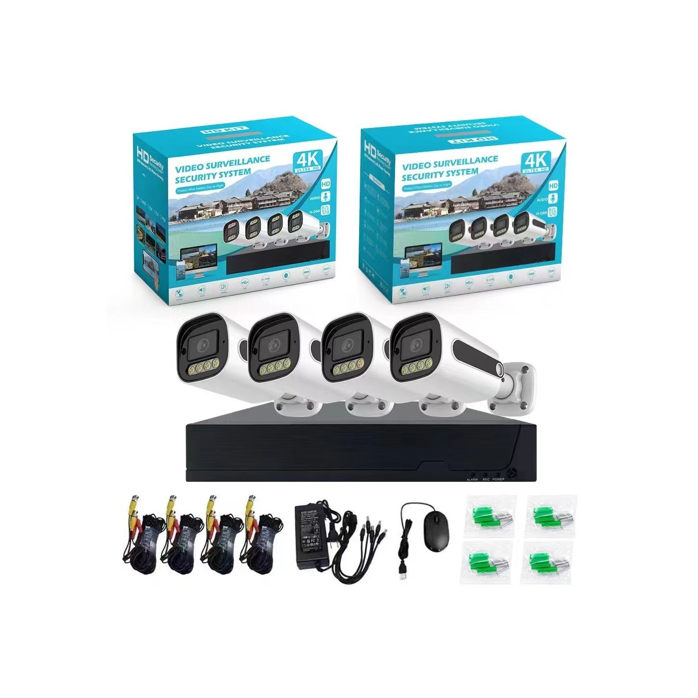 4 Channel DVR Kit Surveillance Camera HD Security CCTV System for Outdoor Use