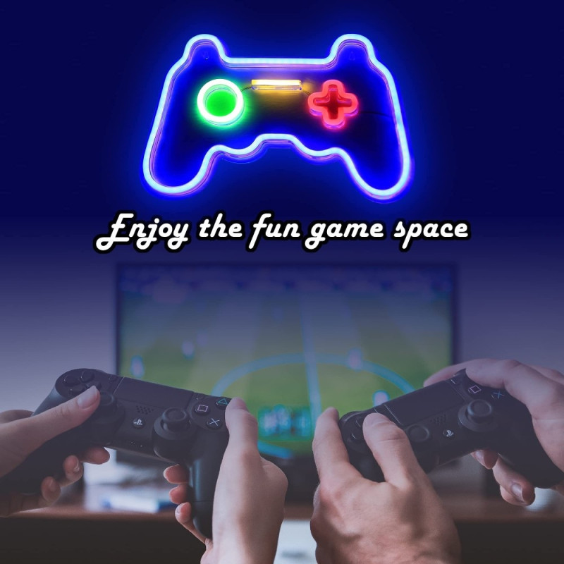 41x28cm Gamepad Design Gaming Neonlys Spillerum Vægdekoration LED Lampe