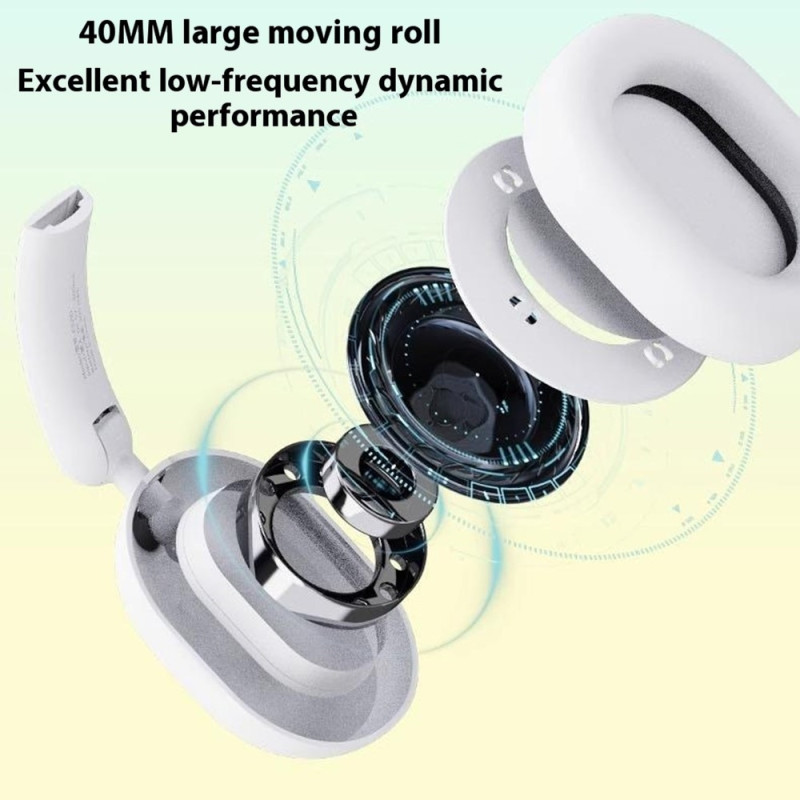 LENOVO trådløse over-ear-hodetelefoner sammenleggbare musikk-Bluetooth-headset - Hvit