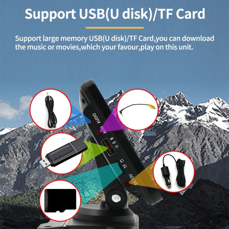 7" trådløs Carplay Android Auto Bluetooth GPS MP5 sugekopp bilstereo