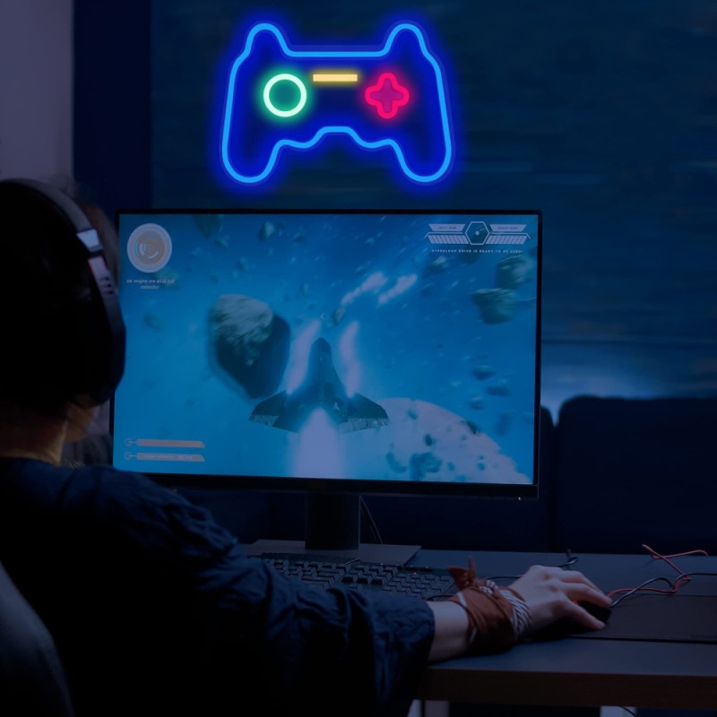 41x28cm Gamepad Design Gaming Neon Light Game Room Wall Decoration Led Lamp
