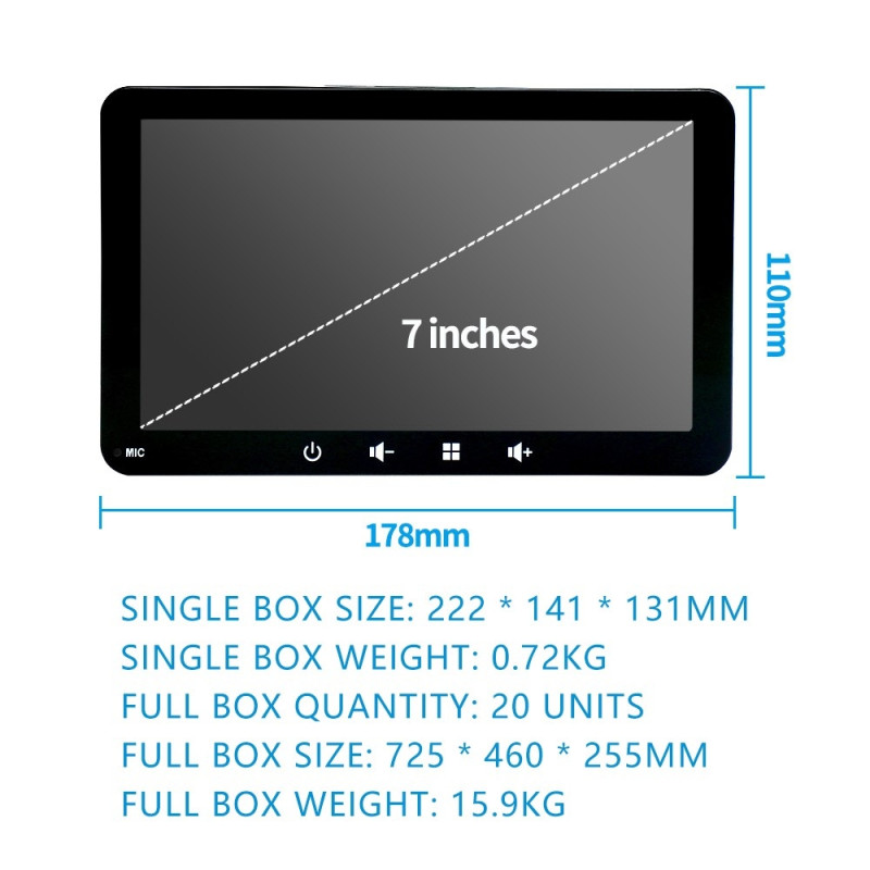 7" Trådlös Carplay Android Auto Bluetooth GPS MP5 Sugkopp Bilstereo