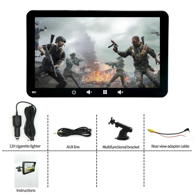 7" Trådlös Carplay Android Auto Bluetooth GPS MP5 Sugkopp Bilstereo