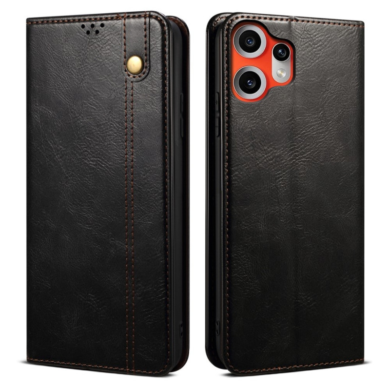 Crazy Horse Wallet Case For Nothing CMF Phone 2 Pro - Black