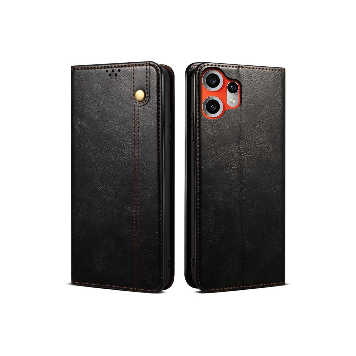 Crazy Horse pung-etui til Nothing CMF Phone 2 Pro - Sort