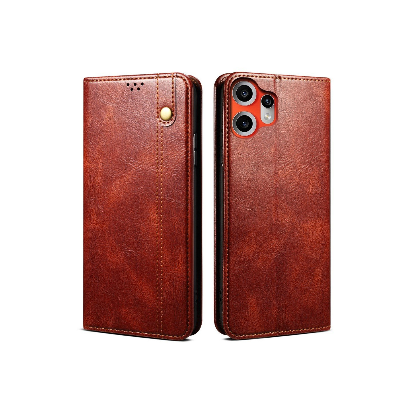 Crazy Horse Wallet Case For Nothing CMF Phone 2 Pro - Brun